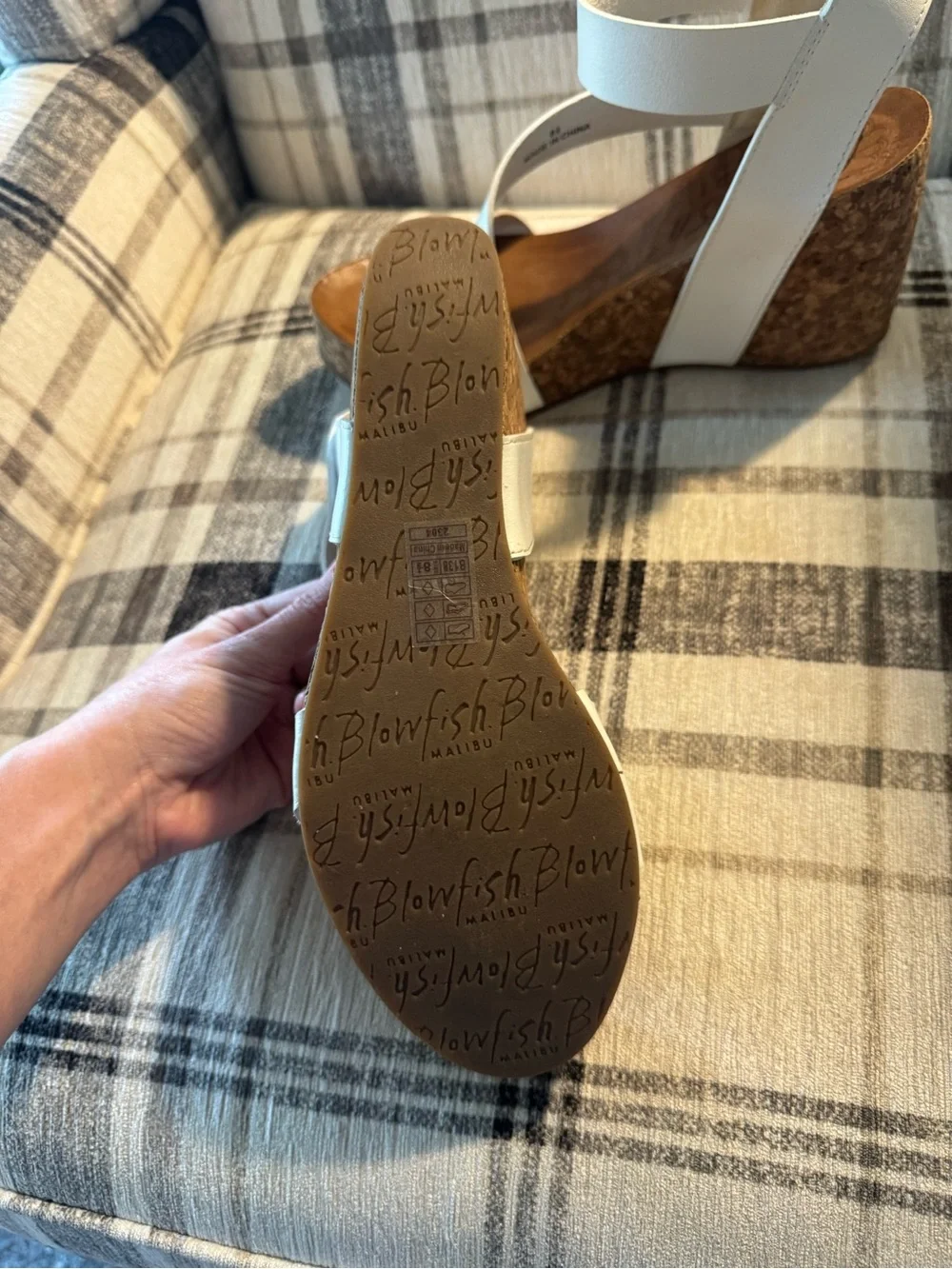 White Cork Platform Wedge Sandals with Cross Straps - Women